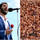 Picture of Josh Groban next to photo of beans